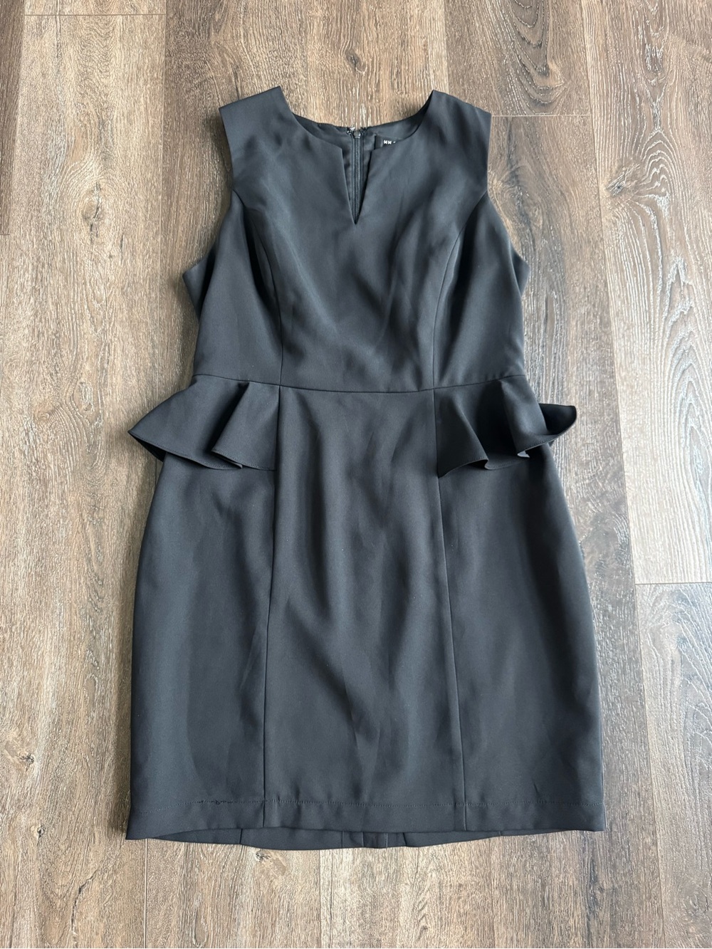 MM Couture Sleeveless Black Peplum Mini Dress - Women Size Large